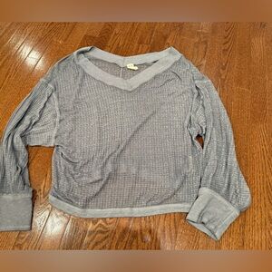 Free People Gray V-Neck Women's Top size M.